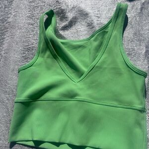 lululemon athletica Green Ribbed V-Neck Tank